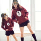 Parent-Child Outfit For A Family Of Three Velvet Padded Hooded Sweatshirt