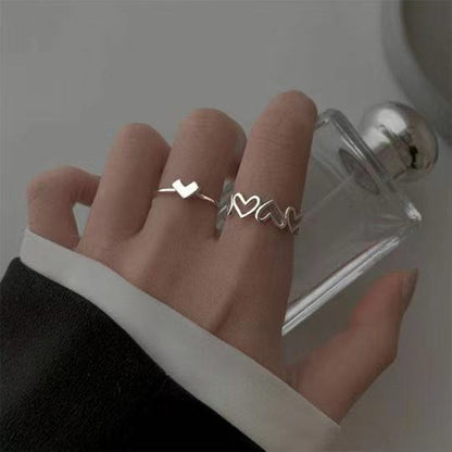 European And American Alloy Love Pair Ring Set