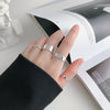 Korean S925 Sterling Silver Ring INS Minimalist Aperture Glossy Open Ring Female Joint Ring Tail Ring Female Silver Ring