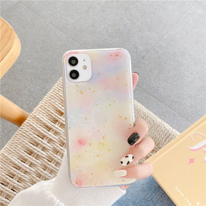 Color Matching Watercolor Epoxy Gold Foil Phone Case