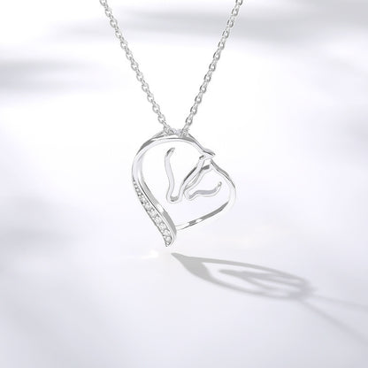 Zircon Necklace Classic Love Heart Pendant Necklace Women's Heart Necklace