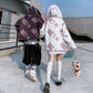 Bear print couple cotton jacket