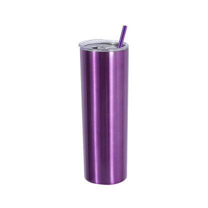 Straw Tumbler Straight Car Water Cup Double-layer Stainless Steel Insulation Cup Slimming