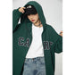 Men's Letter Embroidered Hooded Cardigan Jacket