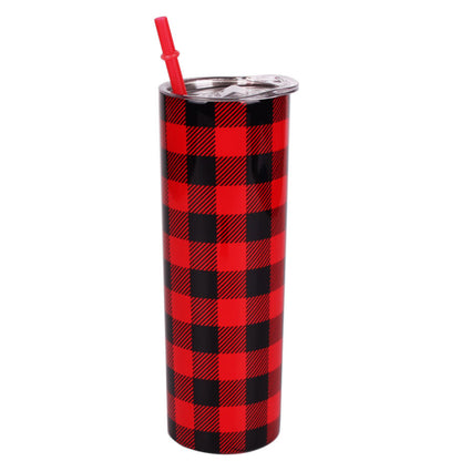 Straw Tumbler Straight Car Water Cup Double-layer Stainless Steel Insulation Cup Slimming