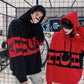 Loose Fit Letter Printed Hiphop Men's Hoodie Sweater