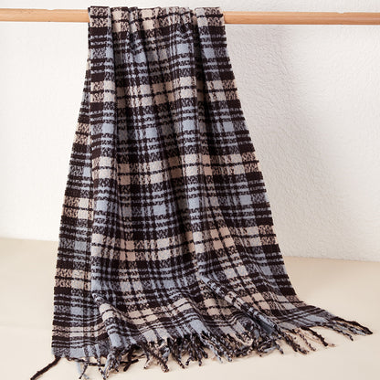 New Complex Plaid Scarf Thickened Autumn And Winter Soft Scarf