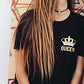 カップルTシャツ KING & QUEEN ブラック 冠