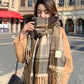 Fashion Plaid Scarf For Women Winter Warm Thickened Long Scarf