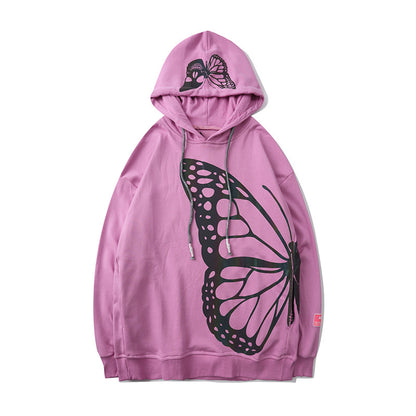 Laser Colorful Butterfly Skull Reflective Printed Hoodie