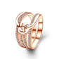 Zircon ring double knot concentric knot ring