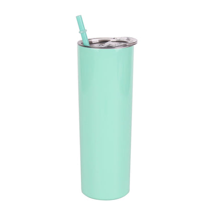 Straw Tumbler Straight Car Water Cup Double-layer Stainless Steel Insulation Cup Slimming