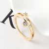 14k Gold Zircon Ring Ring Student Joint Ring