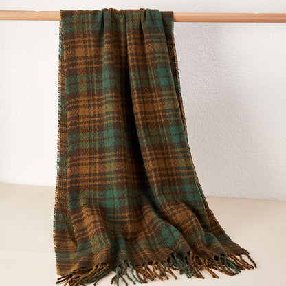 New Complex Plaid Scarf Thickened Autumn And Winter Soft Scarf