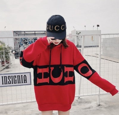 Loose Fit Letter Printed Hiphop Men's Hoodie Sweater