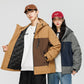 Contrast Color Casual All-matching Down Coat Shell Jacket Trendy Mechanical Style American Retro