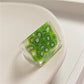 New Transparent Resin Ring Fruit Square Ring Acrylic Ring