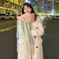 Soft And Thickened Mohair Scarf Women's Color Matching Artificial Cashmere Scarf