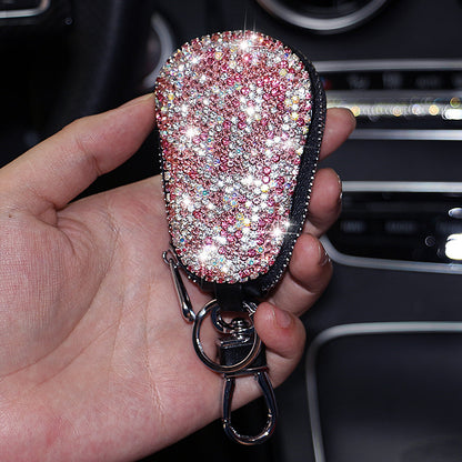 Leather Gourd Rhinestone Female Car Key Cover