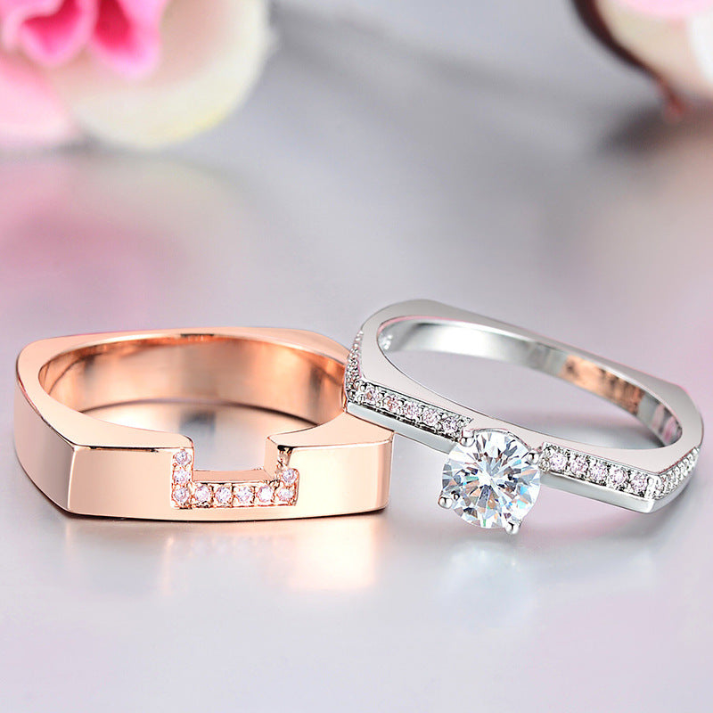 Closed Ring Simple Pair Ring Valentine's Day Gift Ring