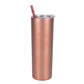 Straw Tumbler Straight Car Water Cup Double-layer Stainless Steel Insulation Cup Slimming