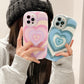 New Ins Love Heart Couple Silicone Phone Holder Case