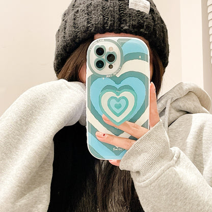 New Ins Love Heart Couple Silicone Phone Holder Case