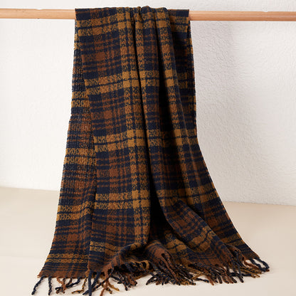 New Complex Plaid Scarf Thickened Autumn And Winter Soft Scarf