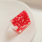 New Transparent Resin Ring Fruit Square Ring Acrylic Ring