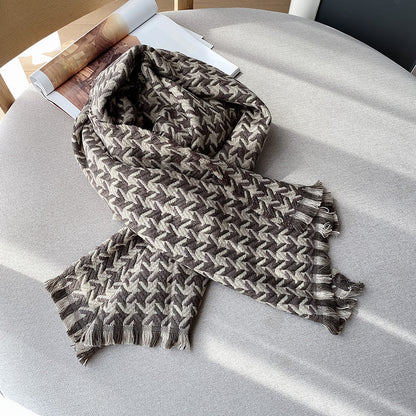 Women's Fashion Vintage Houndstooth Warm Scarf