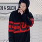 Loose Fit Letter Printed Hiphop Men's Hoodie Sweater