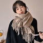 Skin-friendly Artificial Cashmere Scarf Soft Warm Fringe Bib