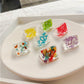 New Transparent Resin Ring Fruit Square Ring Acrylic Ring