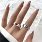 European And American Alloy Love Pair Ring Set