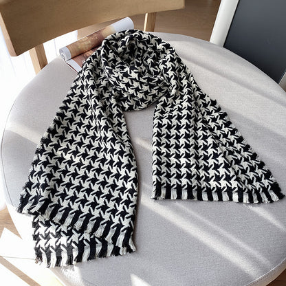 Women's Fashion Vintage Houndstooth Warm Scarf