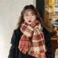 Women's Autumn Winter Retro Plaid Scarf