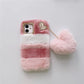 Plush Phone Case Love Pendant Metal Lens Ring