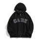 Men's Letter Embroidered Hooded Cardigan Jacket