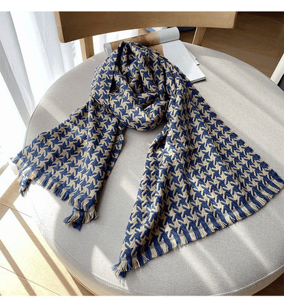 Women's Fashion Vintage Houndstooth Warm Scarf