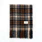 Plaid Knitted Scarf Winter Maillard Color Tassel Scarf