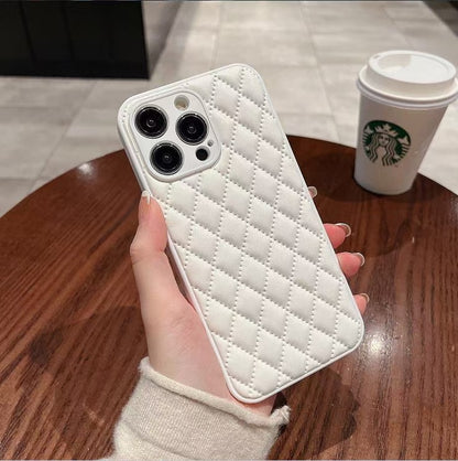 Suitable Phone Case Rhomboid Soft Leather Case