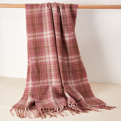 New Complex Plaid Scarf Thickened Autumn And Winter Soft Scarf