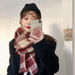 Women's Autumn Winter Retro Plaid Scarf