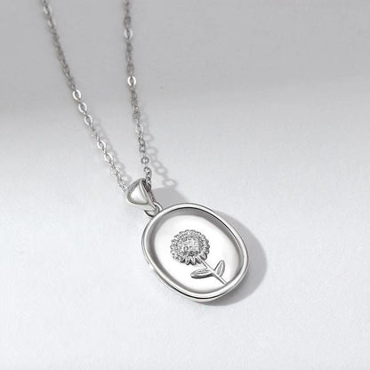 Sunflower And Sun Couple Necklace