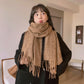 Skin-friendly Artificial Cashmere Scarf Soft Warm Fringe Bib