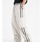 American Retro Piano Bag Stitching Casual Straight Trousers