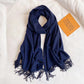 Simple Solid Color Tassel Shawl Autumn And Winter Warm Artificial Cashmere Scarf