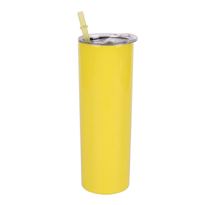 Straw Tumbler Straight Car Water Cup Double-layer Stainless Steel Insulation Cup Slimming