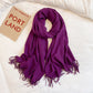 Simple Solid Color Tassel Shawl Autumn And Winter Warm Artificial Cashmere Scarf