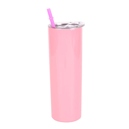 Straw Tumbler Straight Car Water Cup Double-layer Stainless Steel Insulation Cup Slimming